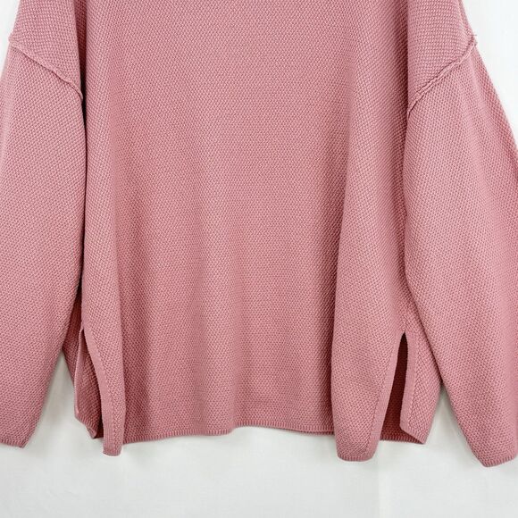 Lillusory Knit Sweater Womens Size XL Pink Henley Oversized - Picture 6 of 15